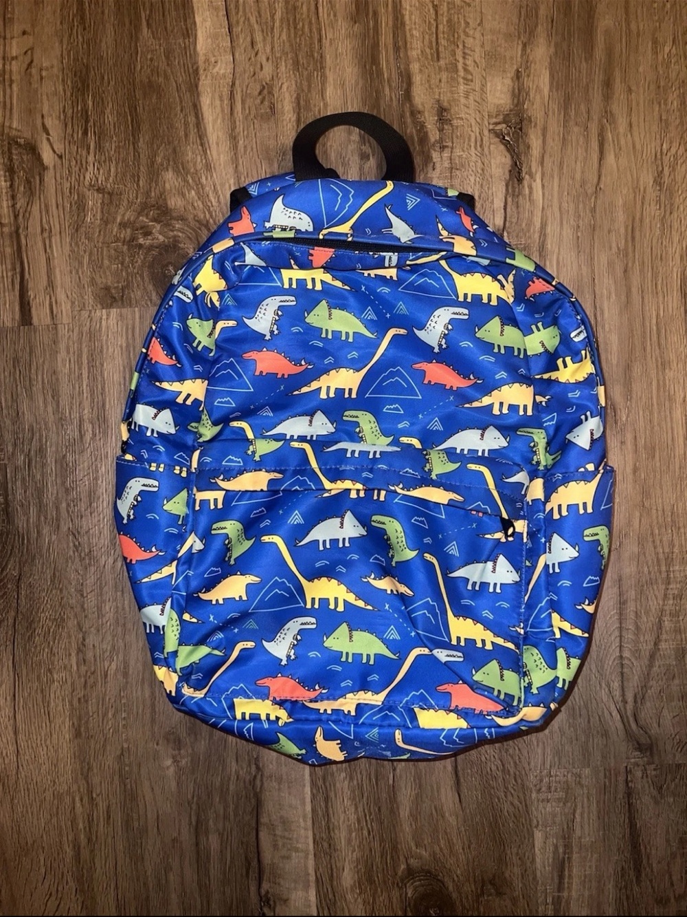 Source Unknown Blue Kids Backpack with Multicolor Dinosaur Print